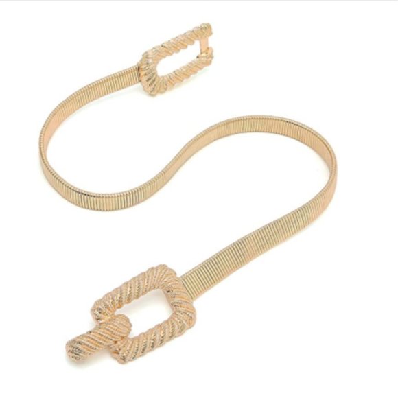 Women Skinny Gold Belt Metal Elastic Dress main image 6